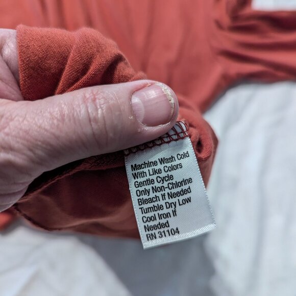 Kim Rogers Rust 3/4 Sleeve Mock Neck Top XL Casual Stretch NWT - Picture 4 of 6